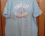 Vintage American Eagle &quot;I Got Lit Blitz Electric&quot; Dusty Blue T-Shirt - S... - $24.74