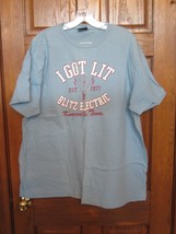 Vintage American Eagle &quot;I Got Lit Blitz Electric&quot; Dusty Blue T-Shirt - S... - $24.74