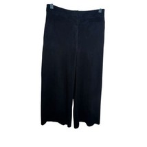 ZARA BASIC BLACK CROPPED WIDE LEG SUEDE SOFT DRESS PANTS XS POCKETS HIGH... - $12.12