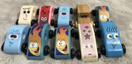 Huge Lot Of Handmade Wooden Montessori Cars Faces Hand Painted Preschool Play - £27.87 GBP