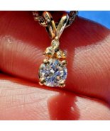 EARTH MINED DIAMOND Deco Pendant Medallion Solitaire Necklaces 14K GOLD ... - $4,745.25