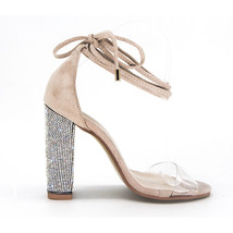 Big size 34-43 Women Heeled Sandals Bandage Rhinestone Ankle Strap Pumps Super H - £38.77 GBP