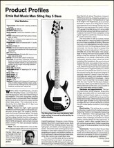 Ernie Ball Music Man StingRay 5-string bass guitar review sound check article - £3.36 GBP