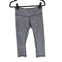 Lululemon Wunder Under Crop Leggings Scatter Star Arctic Grey Black White 6 - £19.23 GBP