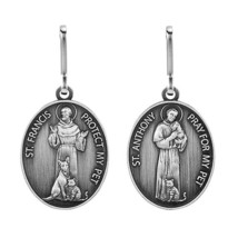 Saint Francis &amp; Saint Anthony Protect My Pet Medal Collar Tag For a Cat ... - £7.95 GBP