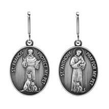 Saint Francis &amp; Saint Anthony Protect My Pet Medal Collar Tag For a Cat ... - £7.80 GBP