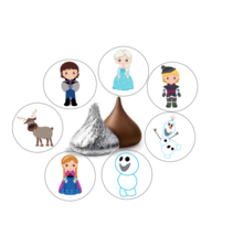 108 Frozen Hershey Kiss Stickers, Dot Stickers, Elsa, olaf, Anna, Custom Made - £9.42 GBP