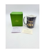 Lenox Kate Spade New York Simply Sparkling This Is The Life Mug 12Oz Bla... - $21.99