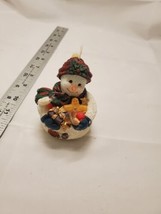 Vintage Christmas Snowman w/Presents Wax Candle Super Cute! - £5.56 GBP