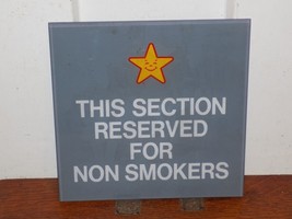 Vintage This Section Reserved For Non Smokers Plastic Sign - $44.55