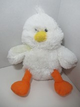 White Duck Plush yellow bill bow orange feet shaggy fur Goffa International - $14.84