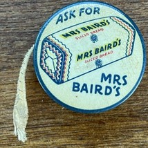 Vintage Retractable Advertise Mrs Baird&#39;s Bread Sewing Measure Tape AS IS - £23.66 GBP