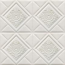 Dundee Deco PJ2223 Off White Stylized Flowers in Diamonds 3D Wall Panel, Peel an - £10.26 GBP+