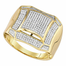 10kt Yellow Gold Mens Round Diamond Domed Cluster Ring 1/2 Cttw - £711.77 GBP