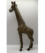 Vintage Solid Brass Giraffe Safari Figurine 11 inches Tall Pre-Owned - £16.90 GBP
