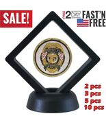 10× 3D Coin Floating Display Frame Stand Holder Jewelry Challenge Case B... - $7.90+