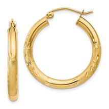 14K Gold Round Hoop Earrings Jewelry 27mm x 25.4mm - £135.41 GBP