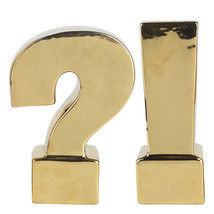 Kathy Ireland Gold Question &amp; Exclamation Mark Bookends - £47.62 GBP