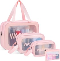 Upgrade Travel Toiletry Bags for Women Pack 4 Different Size Make Up Bags with H - £25.00 GBP