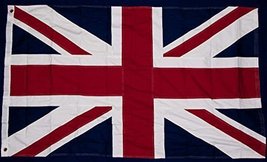 British Union Jack Flag 3 Ft X 5 Ft 100% Cotton &amp; Embroidered Patch Combo Uk Gre - £54.05 GBP