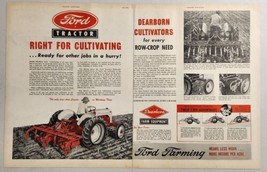 1948 Print Ad Ford Tractors &amp; Dearborn Cultivators Farmer in Field Detro... - $16.72