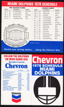 Group of 3 1978 Miami Dolphins Pocket Schedules - Chevron Advertising - £4.71 GBP