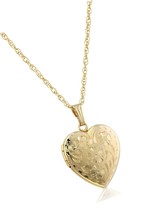 Collection 14k Engraved Flowers Heart Locket Necklace, 18 - £157.50 GBP
