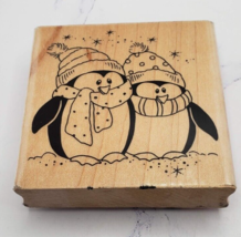 Bundled Penguins With Scarves Hats Stampendous Wood Mounted  Rubber Stam... - $4.94