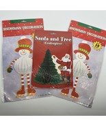 Vtg Christmas Decor Lot 2-3D Hanging Snowman 1-Tree w Santa Centerpiece ... - $31.10 CAD