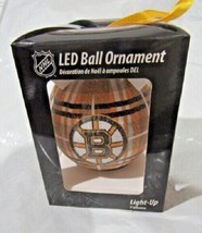 NHL Boston Bruins LED Ball Ornament Glitter Plaid by Team Sports America - £19.92 GBP
