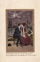 Romantic Scene Man Woman Kiss Me Again 1910 Lake Ohio Postcard D50 - £2.39 GBP