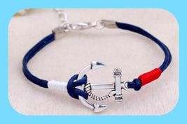 New Navy Nautical Beach Anchor Bracelet Beautifully Detailed!!! - $7.00