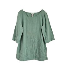 Soft Surroundings Green Tunic Split Hem Cotton Top Womens Large - £13.28 GBP