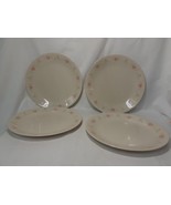 CORELLE Forever Yours Dinner Plates, Pink Hearts Teal Leaves, Sandstond ... - $16.59