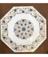 24&quot;Coffee table Top in White Marble Inlay Art Inlay Work Semi Precious M... - $2,212.56 CAD