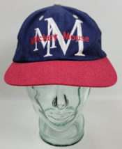 Vtg Mickey Mouse Adjustable Cotton Baseball Hat Cap Goofy&#39;s Hat Co Blue &amp; Red - £12.58 GBP