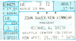 Billet De Concert De Michael W. Smith 29 Avril 1991 Seattle Washington - $39.59