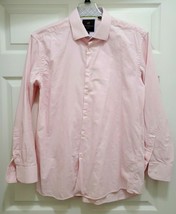 Tattersall London Men&#39;s 17 34-35 Button Up Shirt Pink Long Sleeve - £21.93 GBP