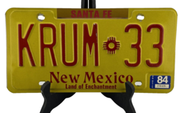 1984 Santa Fe New Mexico Yellow &amp; Red License Plate Land Of Enchantment ... - $39.59
