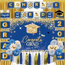 2024 Blue and Gold Graduation Party Decorations-Graduation Decorations Class of  - £15.32 GBP