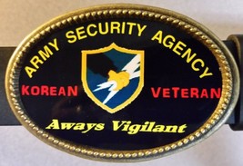 Kor EAN Veteran Army Security Agency Epoxy Belt Buckle - New - $16.78