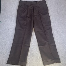Louis Raphael Luxe Pant Mens 38x30 Brown Pleated Dress Slacks Trousers 100% Wool - £15.71 GBP