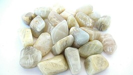 Six Moonstone Tumbled Stones 25-30mm Reiki Healing Crystals Feminine Energy - $9.25