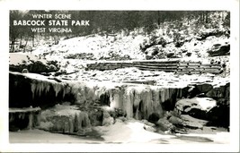 RPPC Winter Scene Babcock State Park Clifftop West Virginia WV UNP Postcard C12 - £11.02 GBP