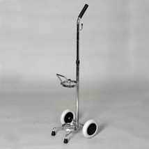 Oxygen Cart - Oxygen Tank Cart, Chrome plated Steel, Height Adjusts to 40&quot; - £51.35 GBP
