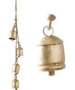 Metal Indoor Outdoor Decorative Cow Bells Tibetan Inspired Meditation Be... - $25.39 CAD