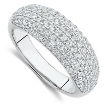 14K Weiß Vergoldet VVS1/D Künstlicher Diamant Pflastern 8.2MM Kuppel Ehe... - £82.92 GBP