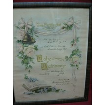 Antique Framed Marriage Certificate License Smithburg Md 1915 - $49.49