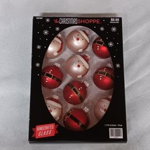 Santa Glass Ornaments 10 New in Box The Christmas Shoppe Handcrafted - £13.39 GBP