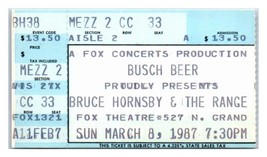 Bruce Hornsby &amp; Die Range Konzert Ticket Stumpf März 8 1987 St.Louis - £34.37 GBP